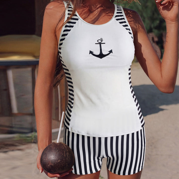 Women's sports shirt with high waist and nautical design Mune Fashion