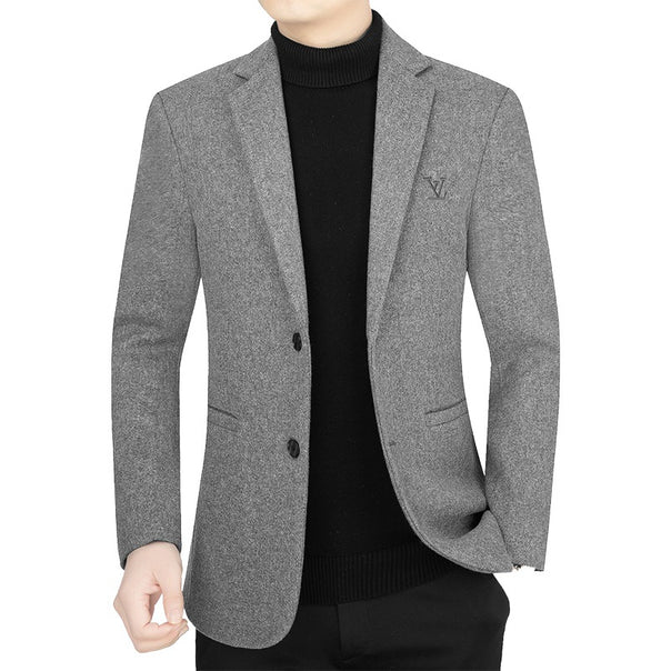 Men's Slim-Fit Blazer in Felt Look with Minimalist Flap Pockets Mune Fashion