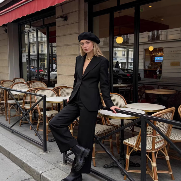 Women's Tailored One-Button Blazer with Extra Wide Shawl Collar and Slim Silhouette Mune Fashion
