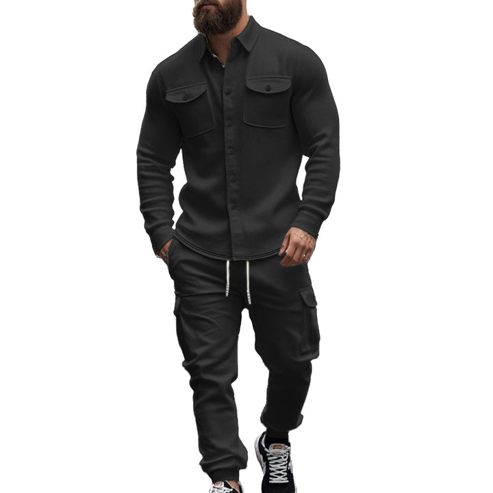 Men's Cargo Set with Casual Shirt and Elastic Pants Mune