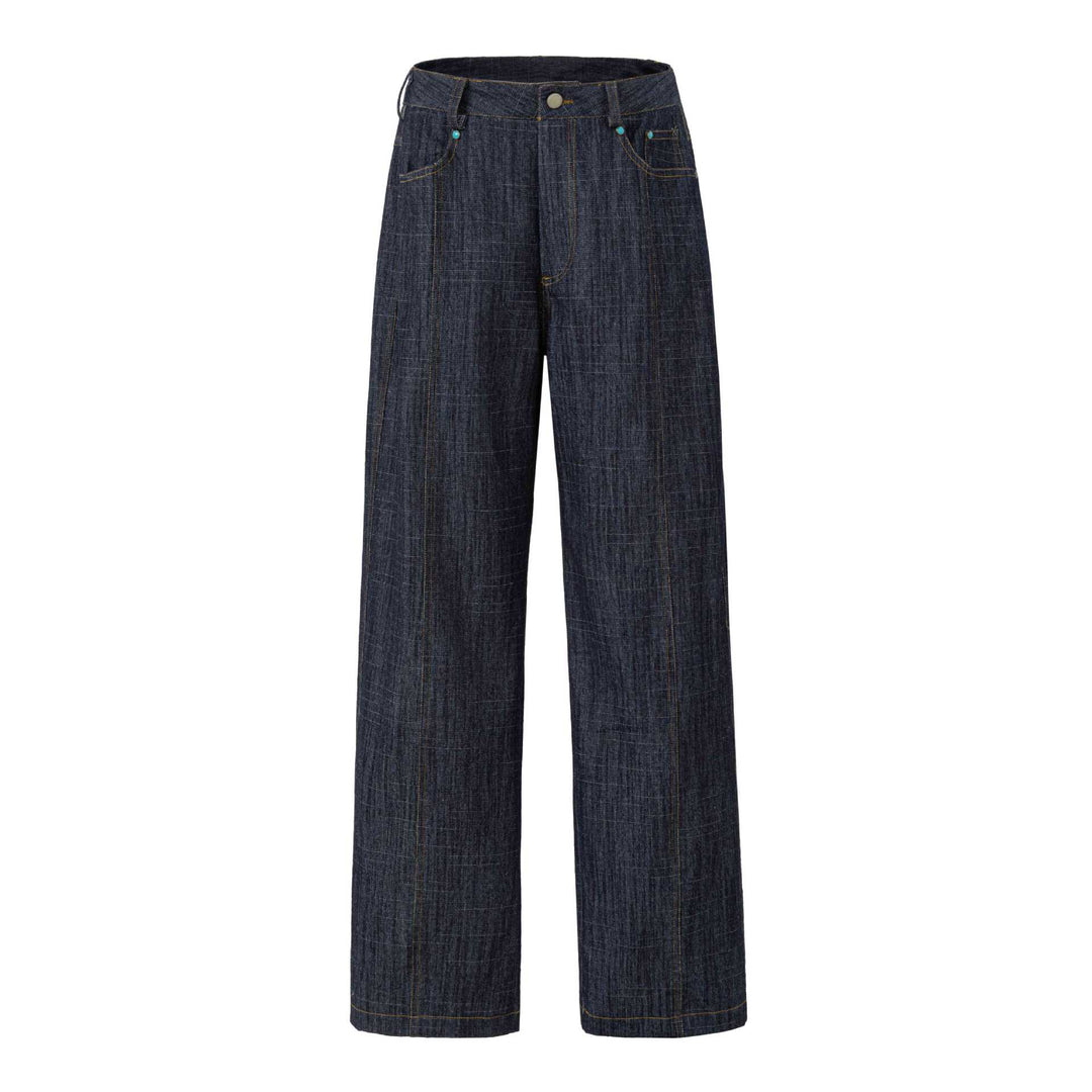 Women wide high-waisted jeans with prominent center seam Mune Fashion