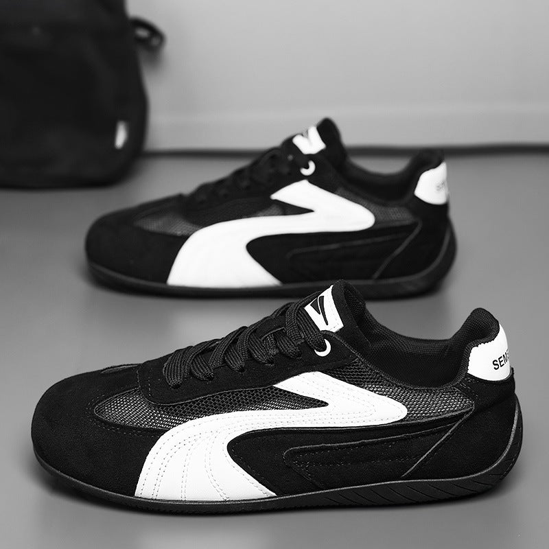 Women's retro-inspired suede sneakers with breathable mesh inserts and non-slip rubber sole Mune Fashion