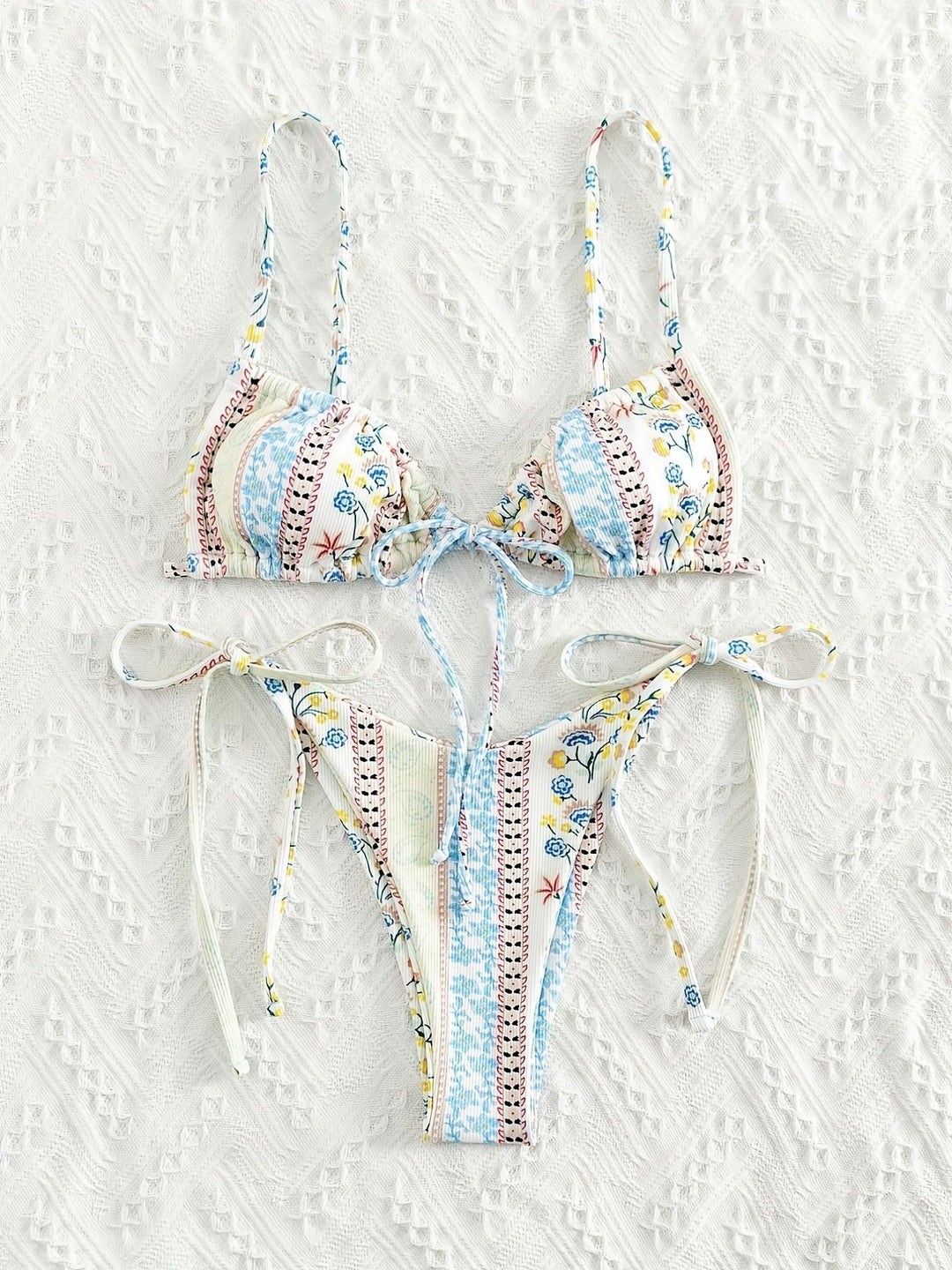 Women Triangle Bikini with playful design and adjustable straps Mune Fashion