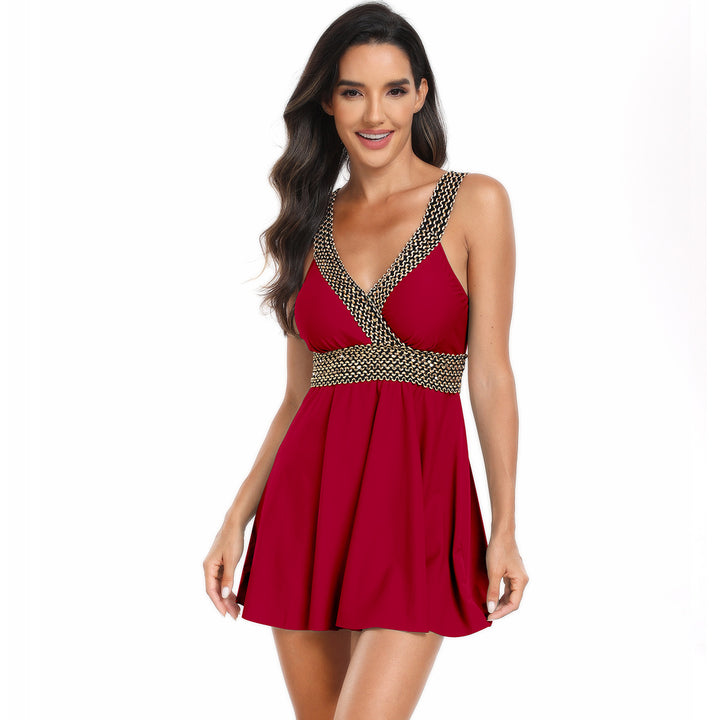 Women’s fashionable swim dress with feminine cut and reflective design Mune Fashion