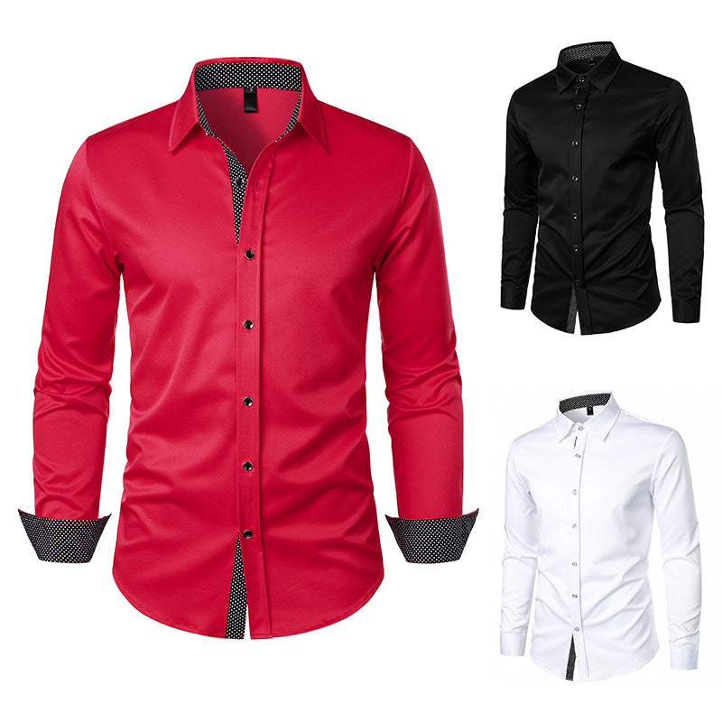 Men's tailored business shirt with contrasting trim at collar stand and cuffs Mune Fashion