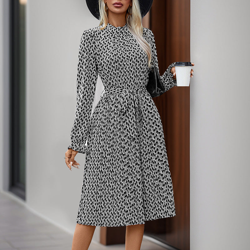 Women Elegant Wrap Dress with Floral Patterns Mune Fashion