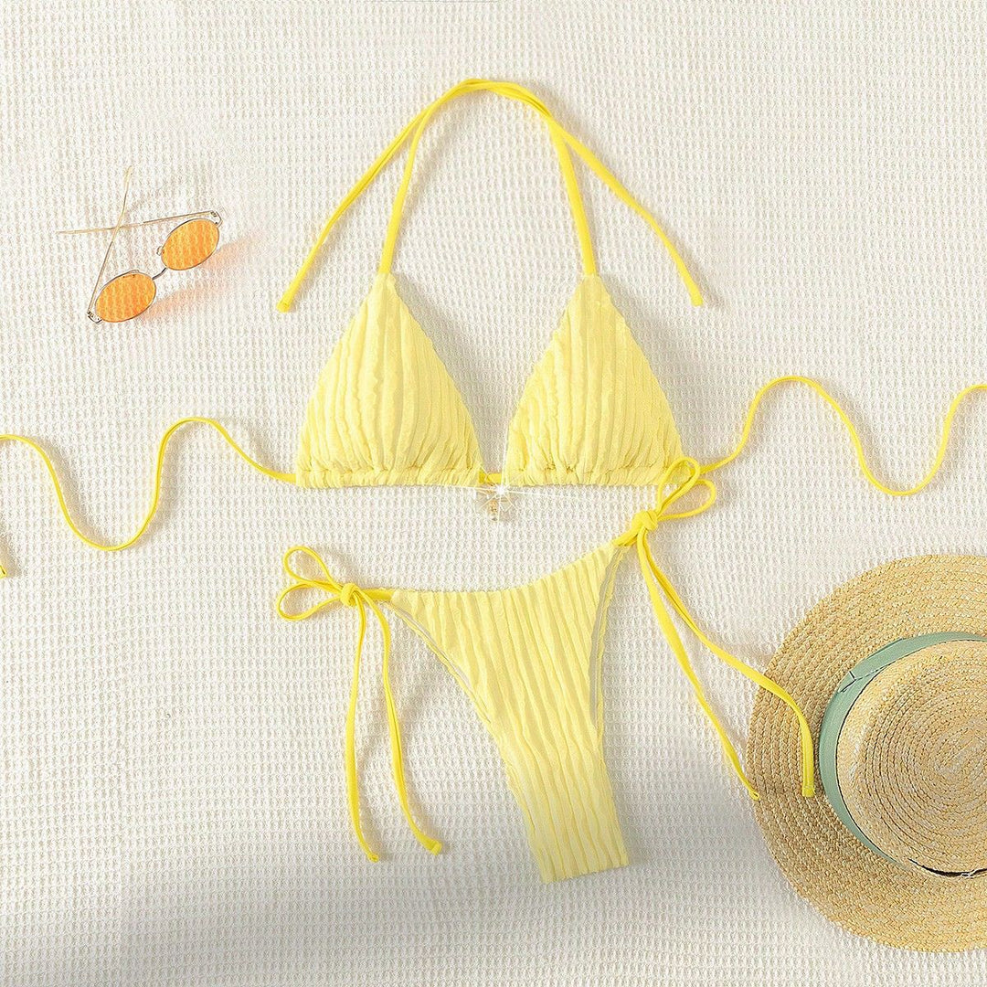 Women's triangle bikini with structured ribbed look Mune Fashion