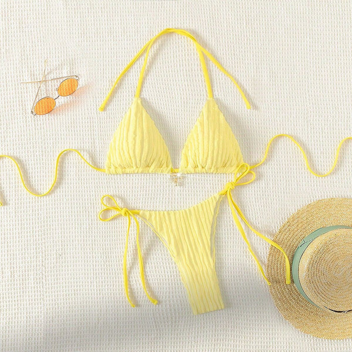 Women's triangle bikini with structured ribbed look Mune Fashion