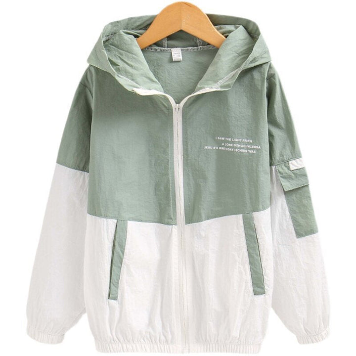 Men's lightweight windproof hooded jacket for children with color block design and elastic cuffs Mune Fashion