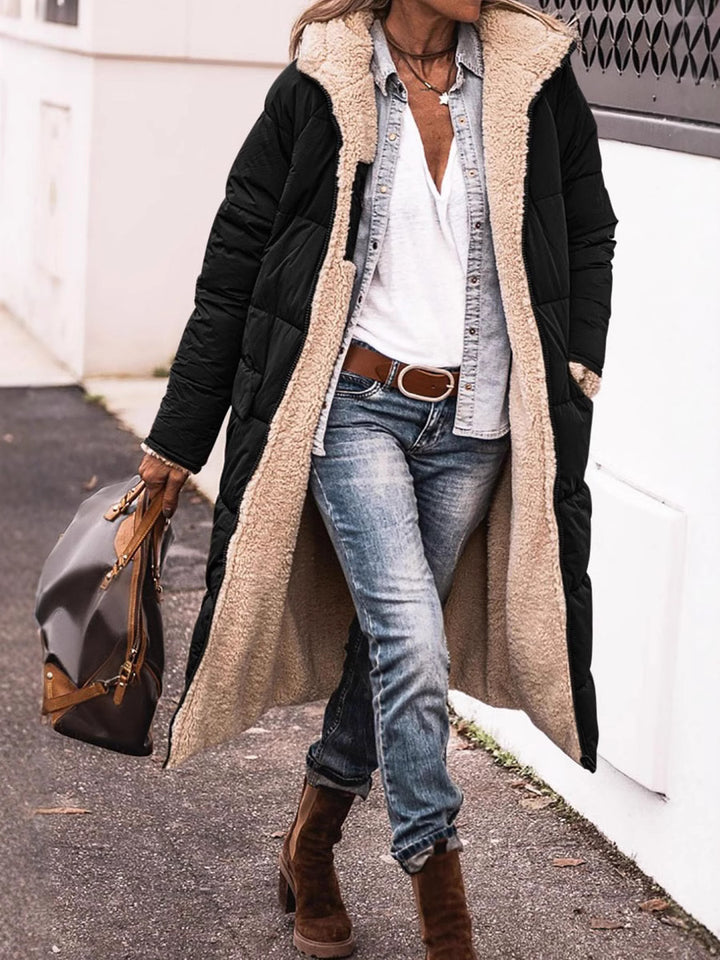 Women quilted jacket with stand-up collar and patch pockets Mune Fashion