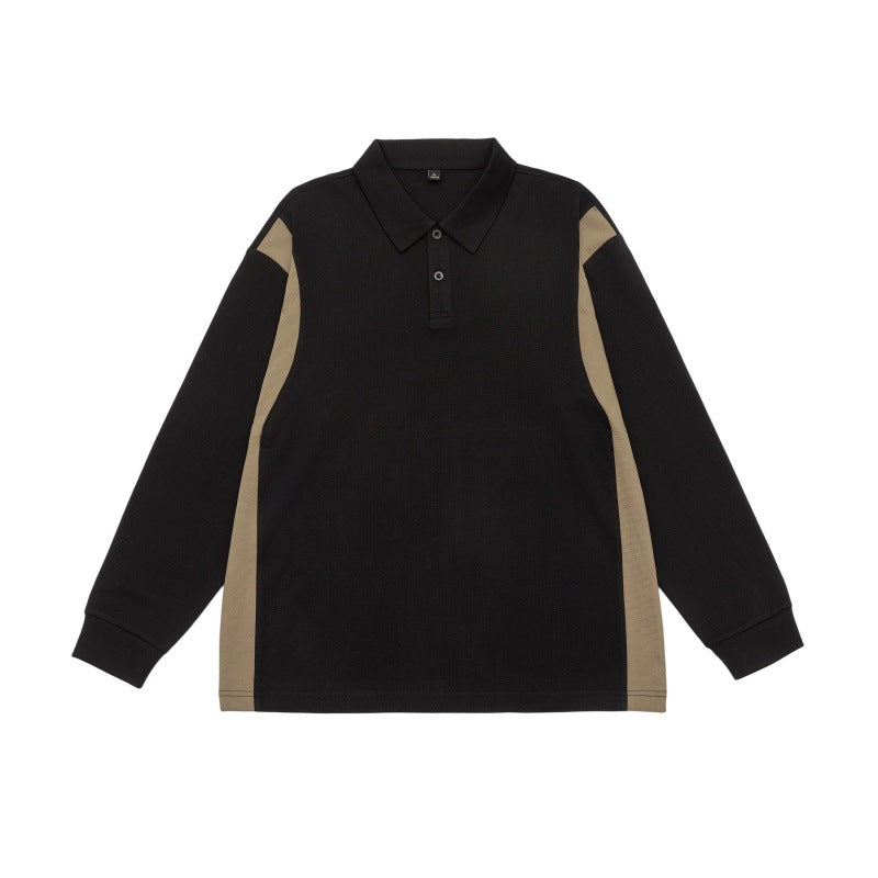 Unisex Long Sleeve Polo Shirt in Oversize Sweatstyle with Contrast Side Inserts Mune Fashion