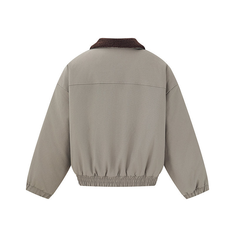 Unisex short bomber jacket in boxy cut with teddy collar Mune Fashion