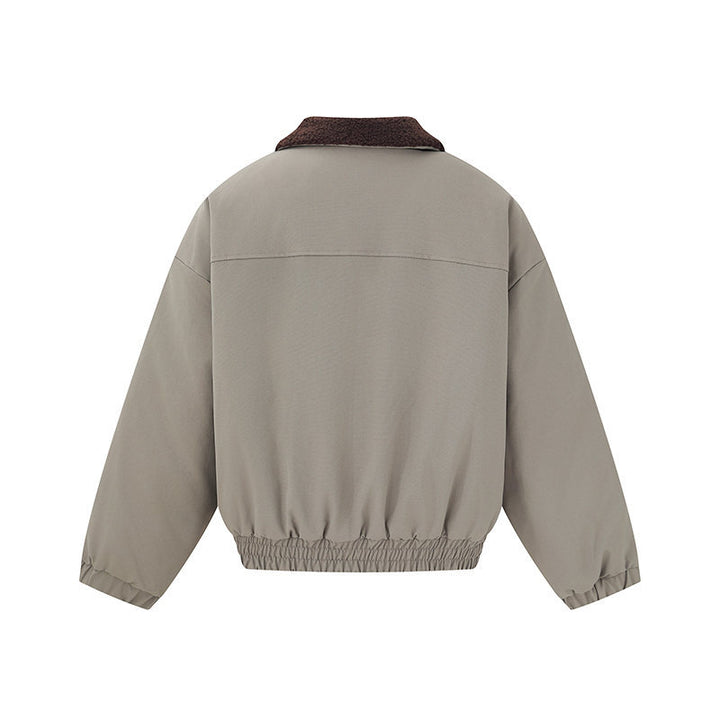Unisex short bomber jacket in boxy cut with teddy collar Mune Fashion