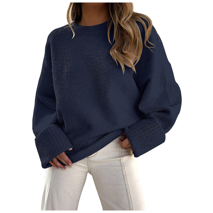 Women's Oversized Boucle Knit Sweater with Drop Shoulder and Wide Cuffs Mune Fashion