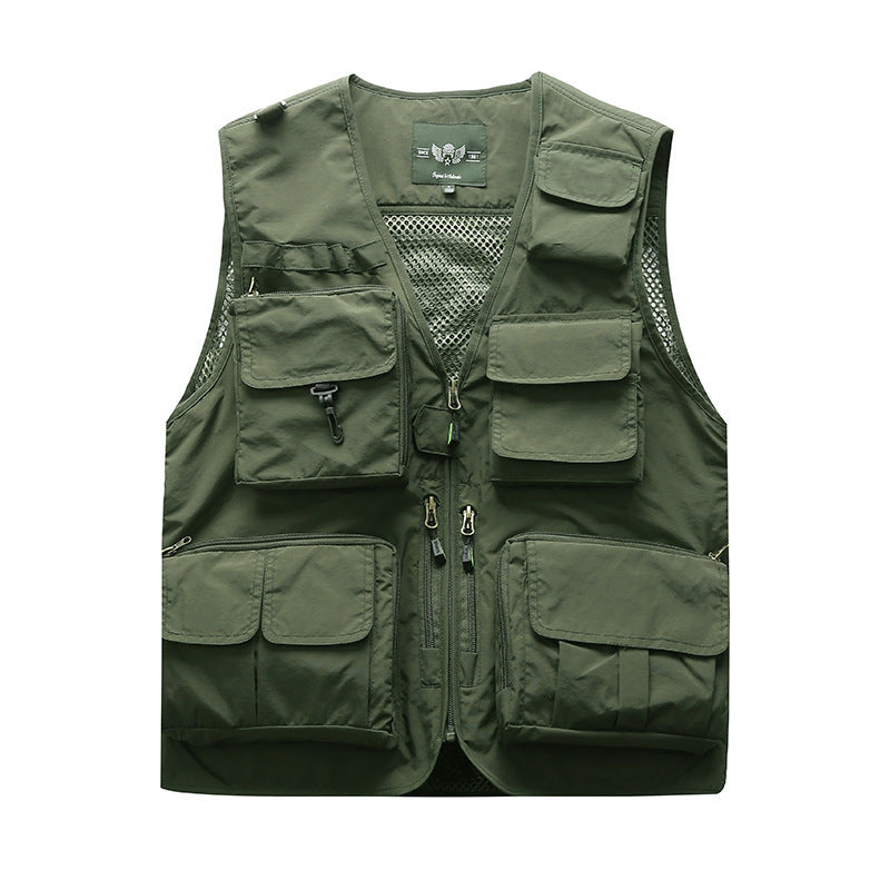 Men's multifunctional fishing and utility vest with mesh insert Mune Fashion