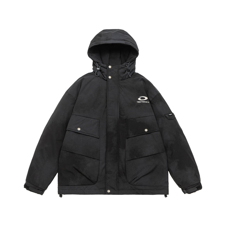 Men's Padded Parka Jacket with Hood and Utility Pockets Mune Fashion