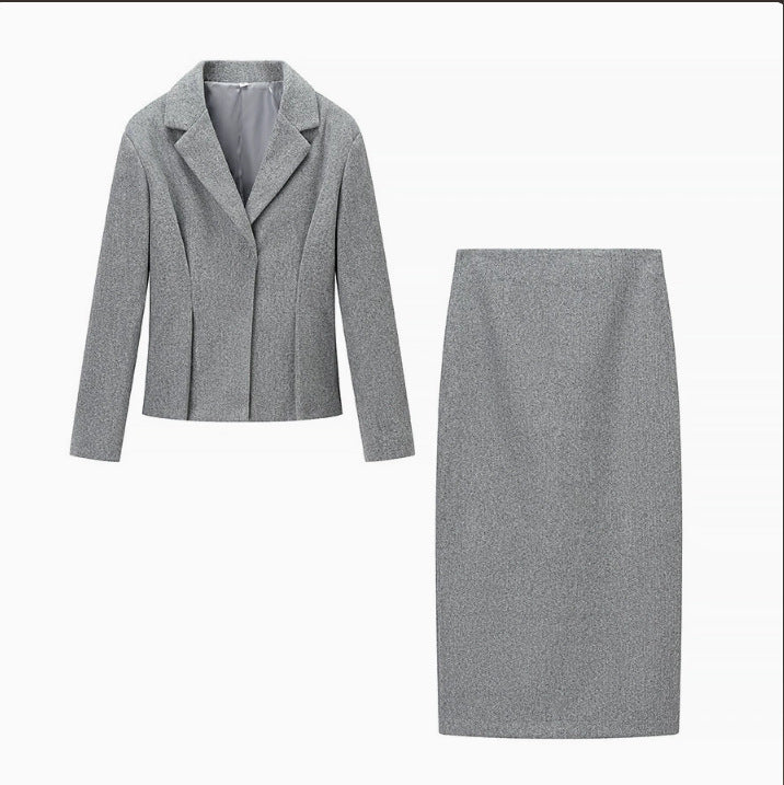 Women Two-Piece Business Suit with Tailored Blazer and Pencil Skirt Mune Fashion