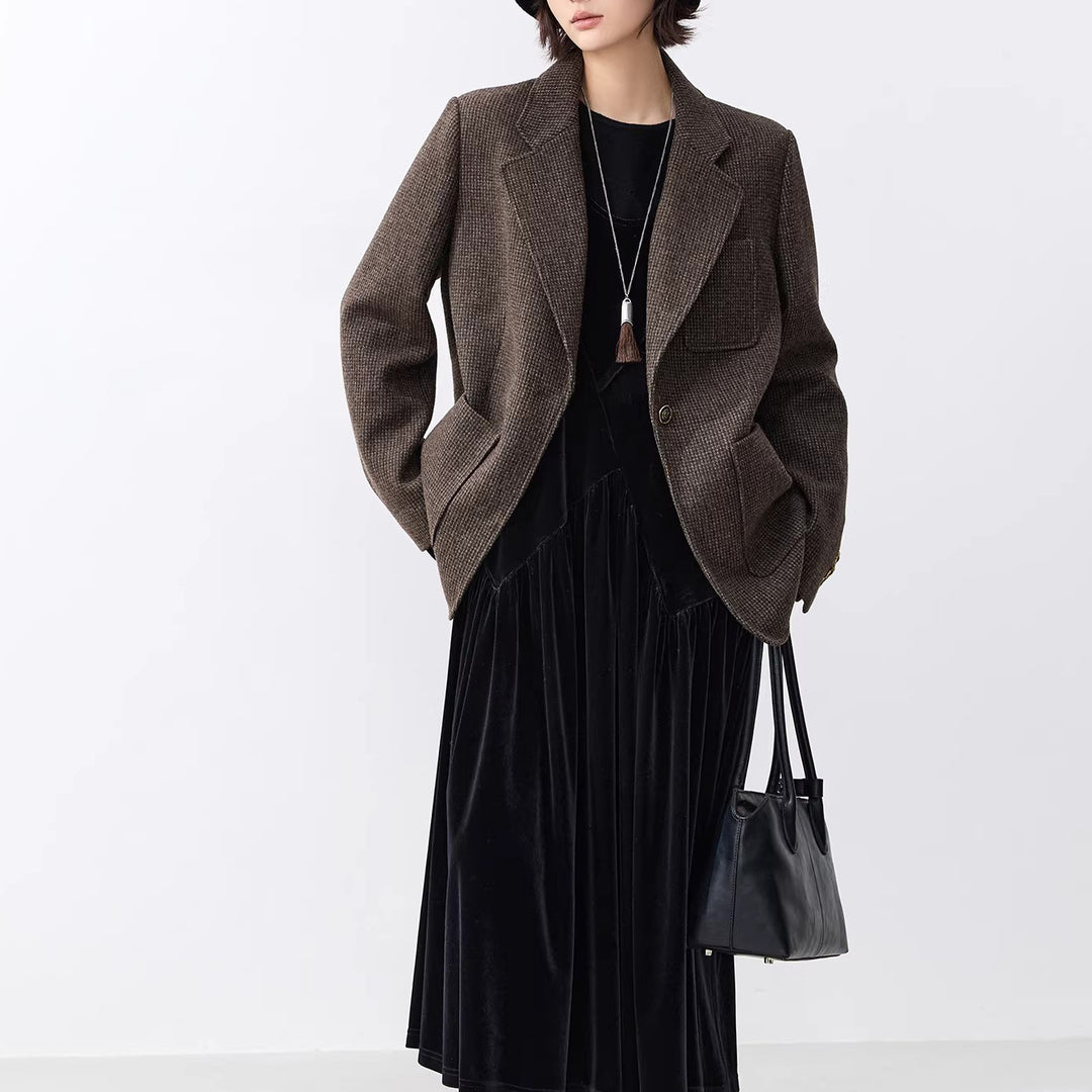 Women's Elegant oversized jacket with textured design Drune