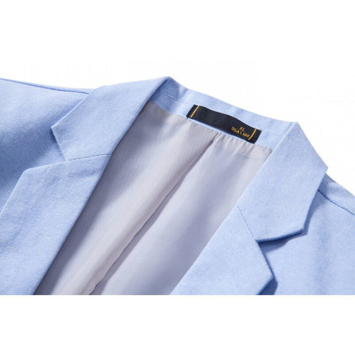 Men's Tailored Single-Button Blazer made of lightweight Cotton-Linen Blend Mune Fashion