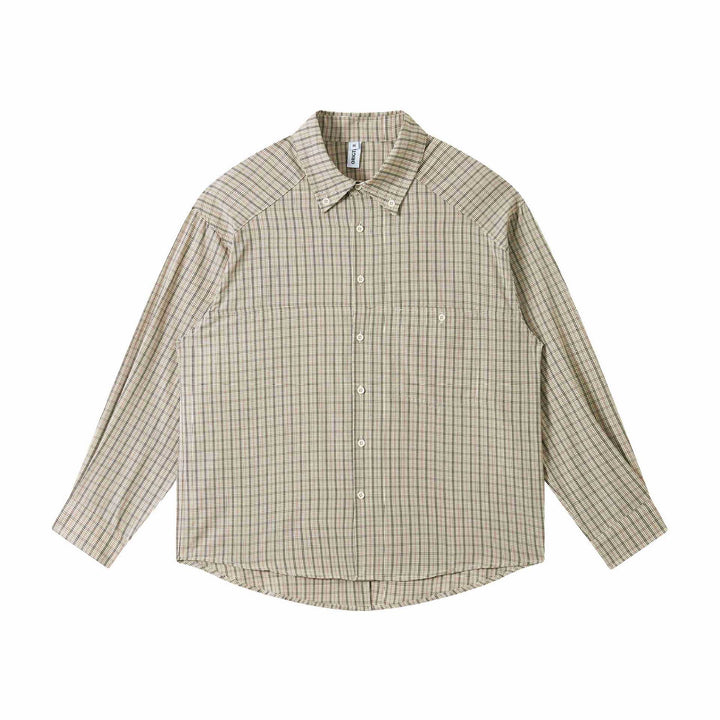 Unisex Oversize Shirt Jacket in Checkered with Button-Down Collar and Chest Pockets Mune Fashion