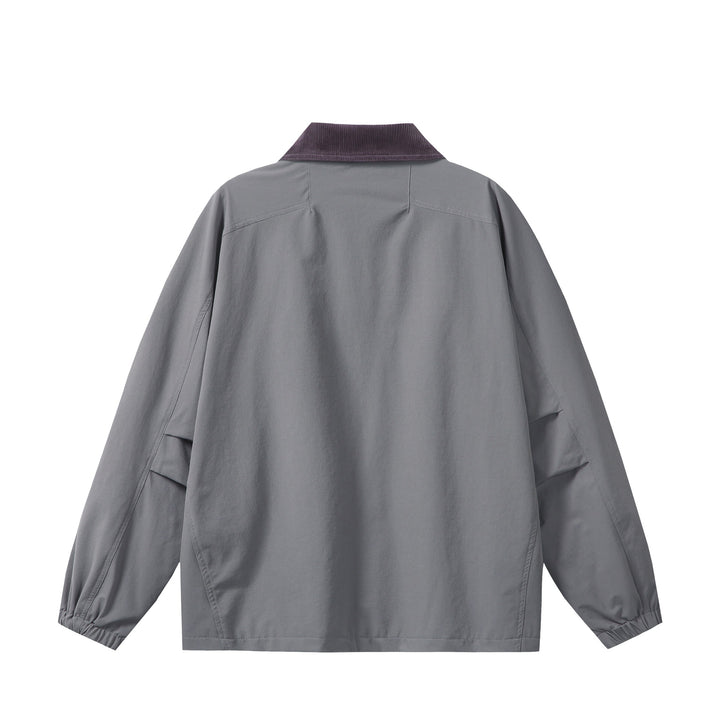 Unisex Short Cut Boxy Blouson with Cord Collar, Zipper and Utility Flap Pockets Mune Fashion
