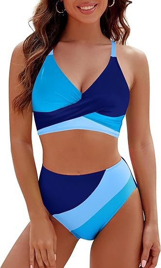 Women's high-waisted bikini set with fashionable wrap top Mune Fashion