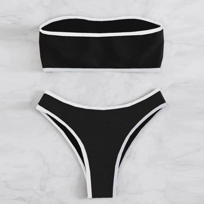 Women's Bandeau Bikini Set with Textured Design Mune Fashion