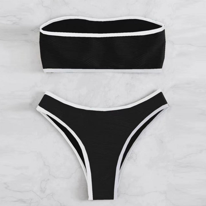 Women's Bandeau Bikini Set with Textured Design Mune Fashion