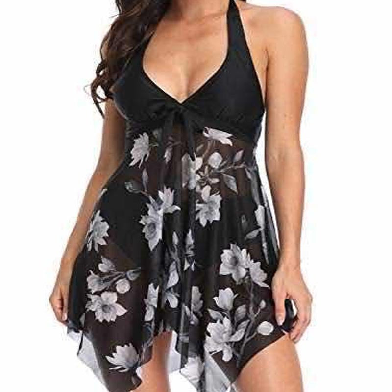 Women's Beach Dress with Floral Design Mune Fashion