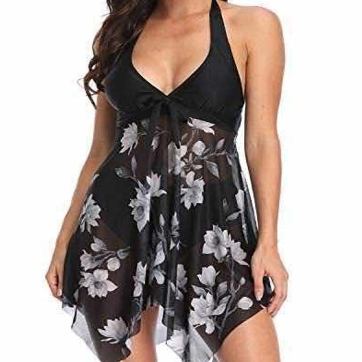 Women's Beach Dress with Floral Design Mune Fashion