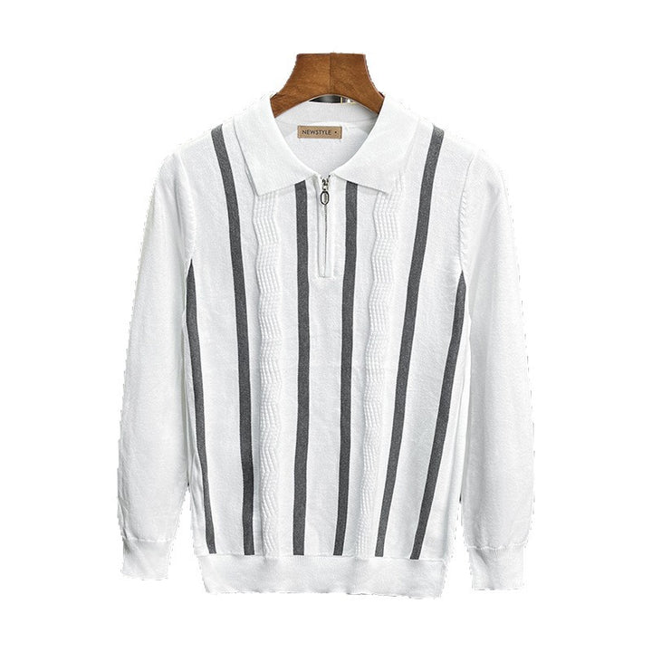 Men's Stylish Short Sleeve Knit Top with Zipper Mune Fashion 1787964672
