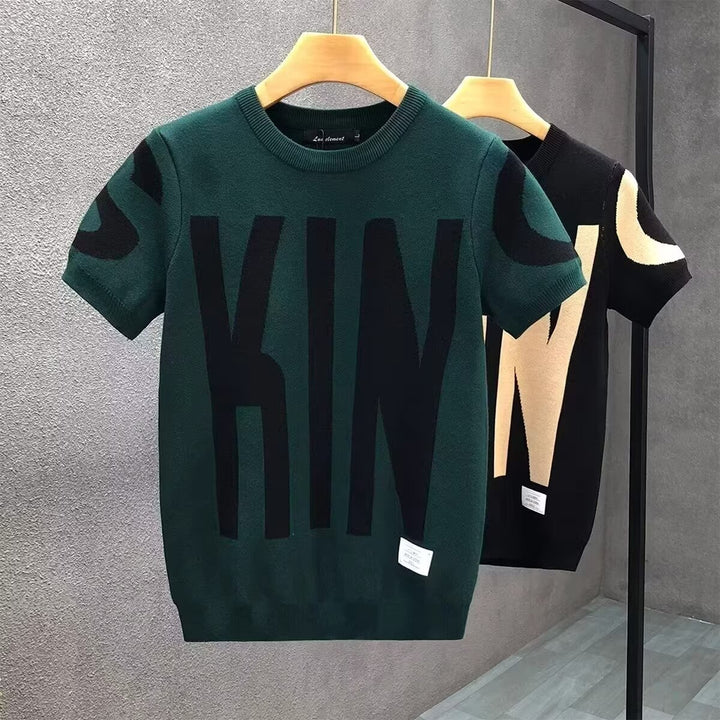 Men's knit shirt with oversized lettering Mune Fashion