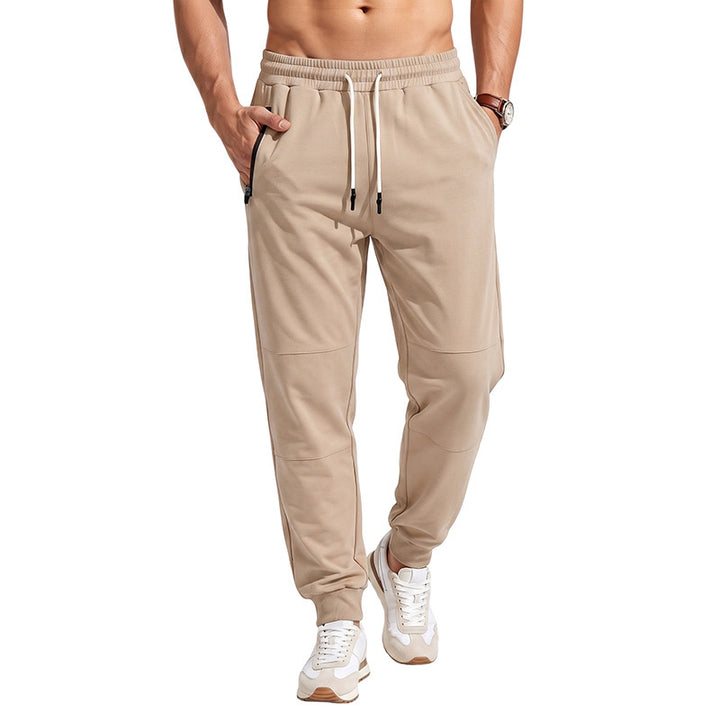 Men's Slim-Fit Jogging Pants with Drawstring, Zipper Pockets and Ribbed Cuffs Mune Fashion