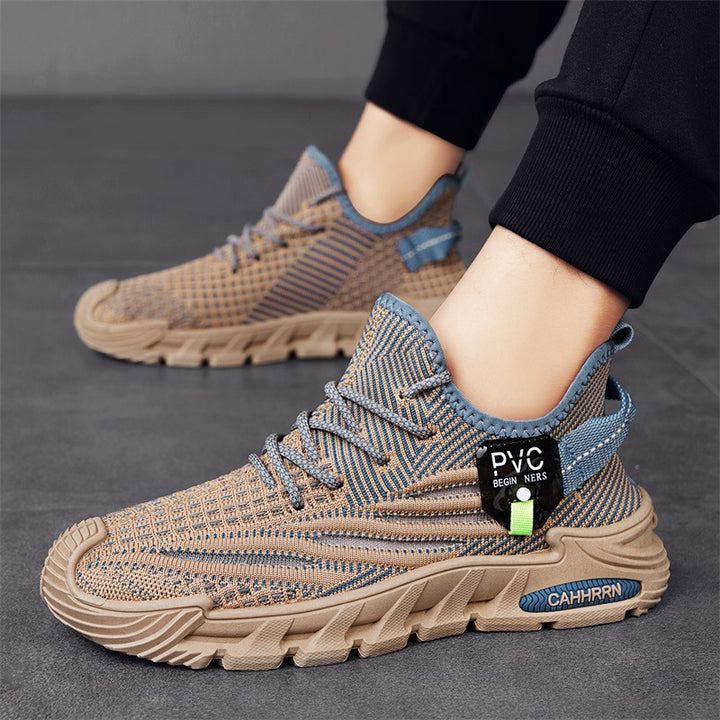 Men's lightweight knitted trail sneakers with sock-like entry and cushioning profile sole Mune Fashion