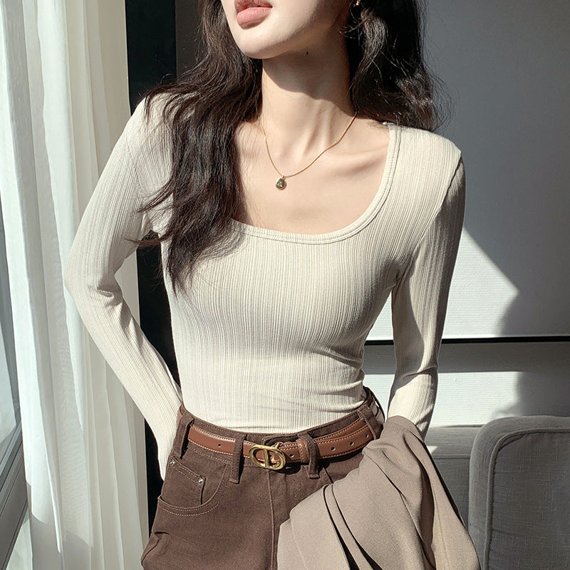 Women's Long Sleeve Ribbed Shirt Mune Fashion