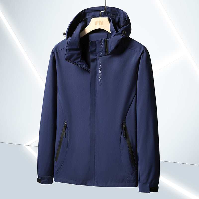 Men's Lightweight Softshell Functional Jacket with Breathable Mesh Lining and Adjustable Hood Mune Fashion