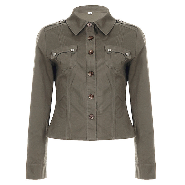 Women's tailored shirt jacket with chest pockets and distinctive seam design Mune Fashion