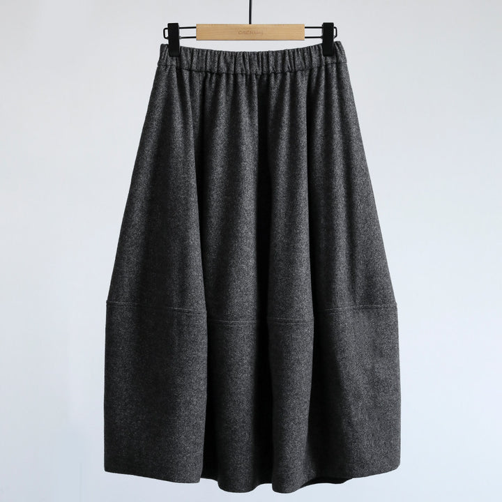 Women Elegant, swinging midi skirt made of wool blend Mune Fashion