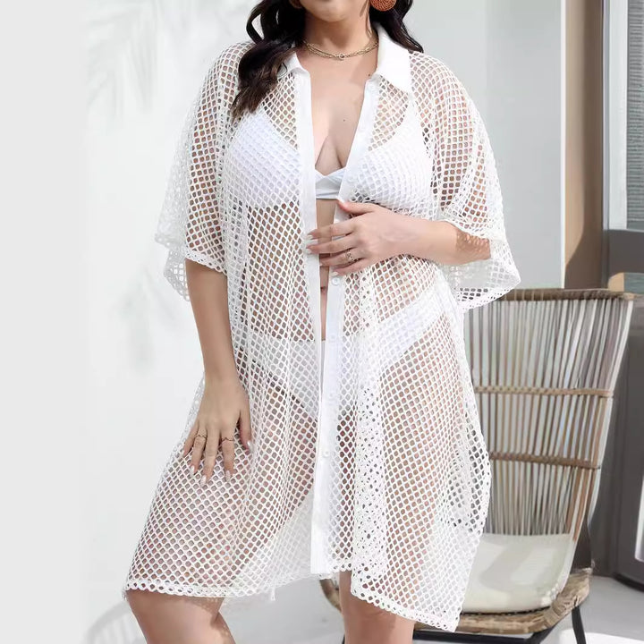 Women's transparent beach cover-up made of mesh material Mune Fashion