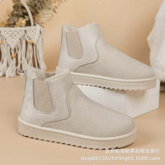 Women Lined Ankle Boots with Elastic Insert and Side Zip Mune Fashion