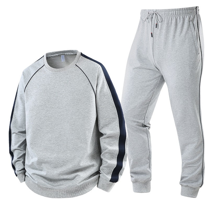 Men's leisure training suit set made of soft jersey with raglan sleeves & elastic drawstring Mune Fashion