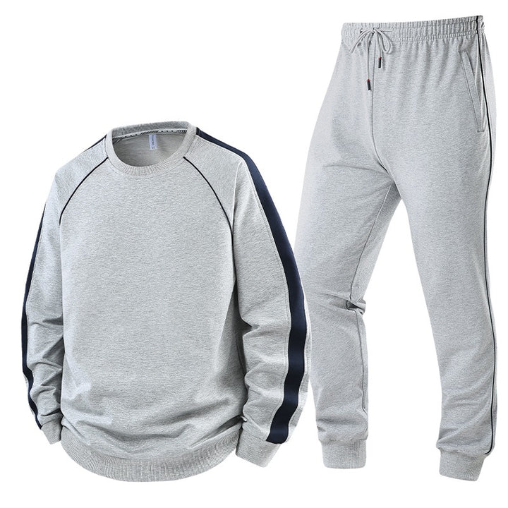 Men's leisure training suit set made of soft jersey with raglan sleeves & elastic drawstring Mune Fashion