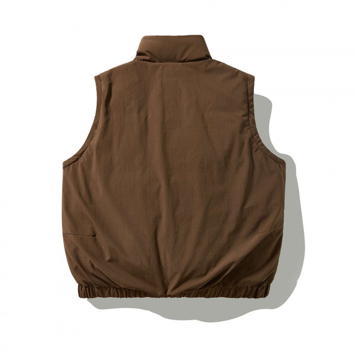 Men's Quilted Outdoor Vest with High Stand-Up Collar, Elastic Hem and Large Flap Pockets Mune Fashion