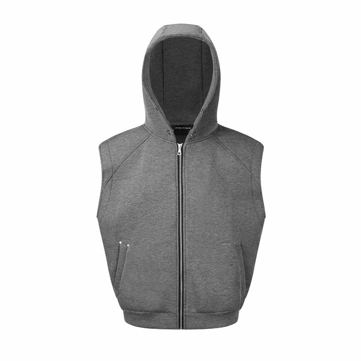 Unisex Sleeveless Hoodie Vest with Full Zipper and Kangaroo Pockets Mune Fashion