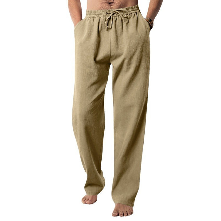 Men's comfortable linen lounge pants with extra wide leg, adjustable drawstring waistband, and breathable summer quality Mune Fashion
