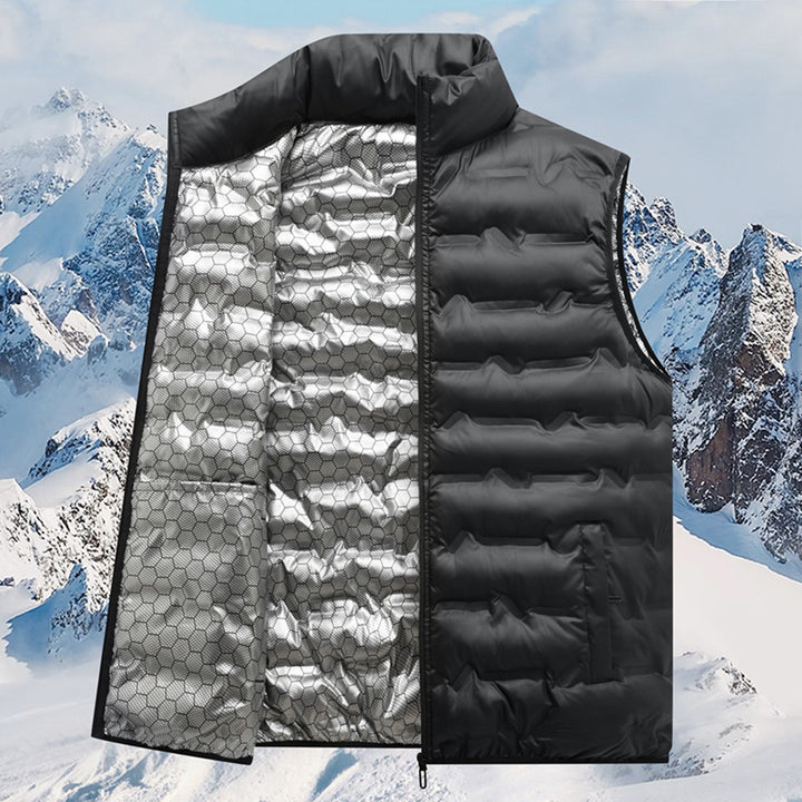 Men's nano thermal quilted vest with reflective heat reflex inner lining and stand-up collar Mune Fashion