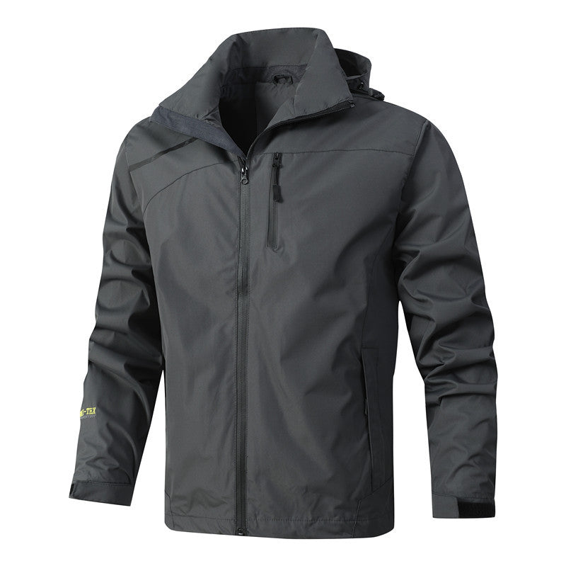 Men's Breathable Waterproof Softshell Jacket with Seam-Sealed Membrane and Packable Hood Mune Fashion