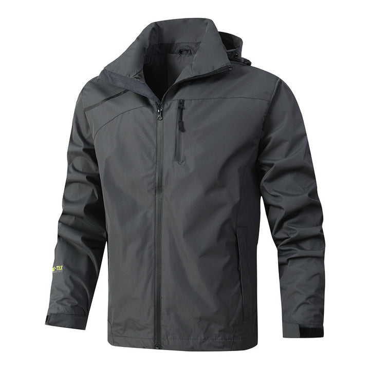 Men's Breathable Waterproof Softshell Jacket with Seam-Sealed Membrane and Packable Hood Mune Fashion