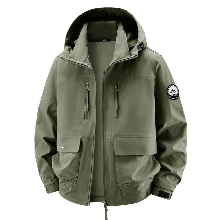 Men's Technical Hooded Field Jacket with Water-Repellent Membrane and Multiple Pockets Mune Fashion