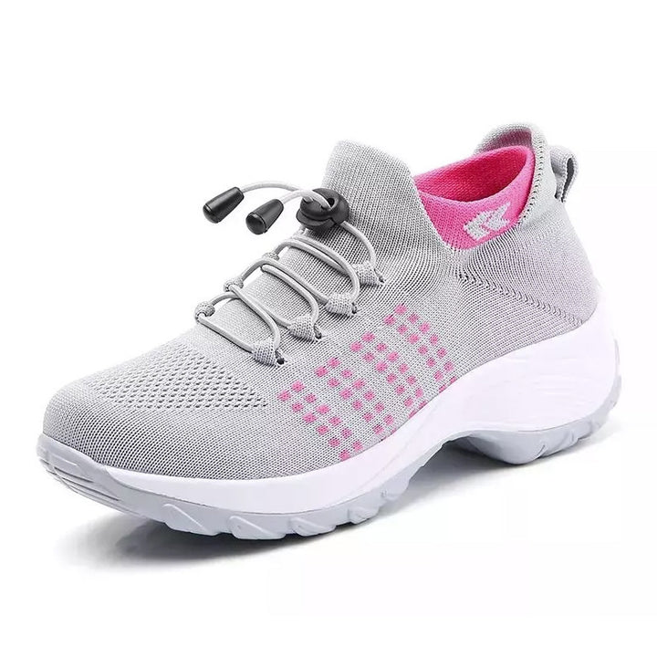 Women's knitted sock sneaker with elastic shaft, quick pull and cushioning platform sole Mune Fashion